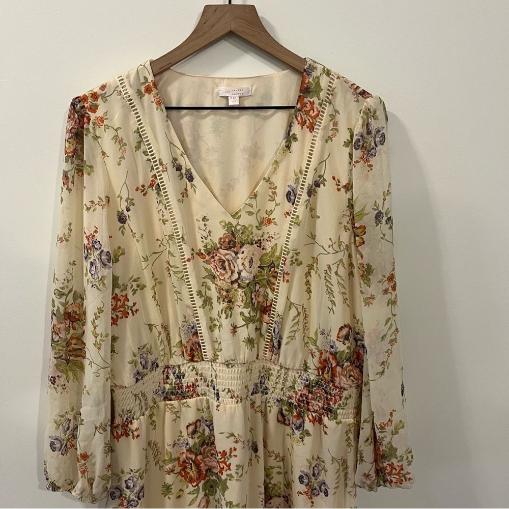 LC Lauren Conrad Floral Long Sleeve Dress XXL - Picture 4 of 13